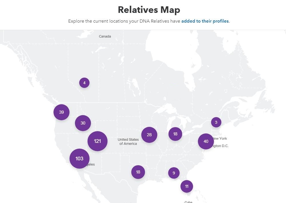 23andMe Relatives Map