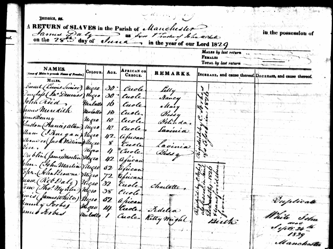 Afro-Caribbean genealogy - slave registers