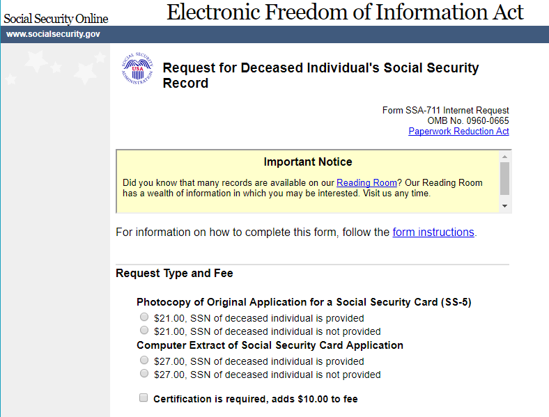 using Social Security Administration Records for genealogy