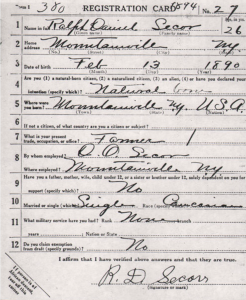 WW1 Draft Card