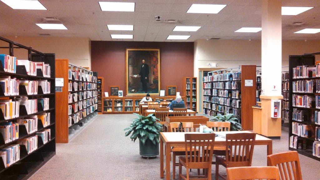 The Tompkins County Public Library Reading Area