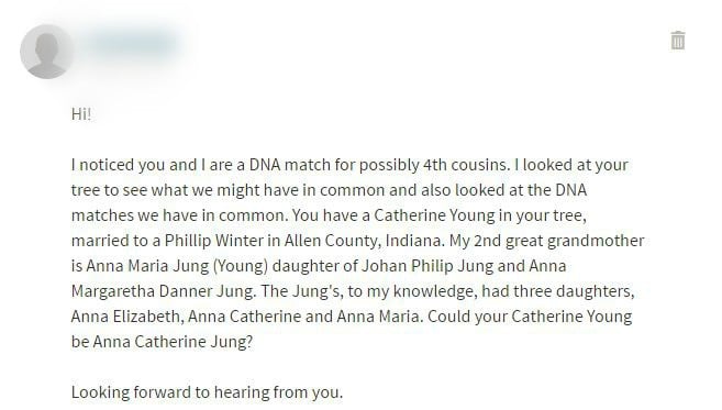 contact form through genealogical DNA test site